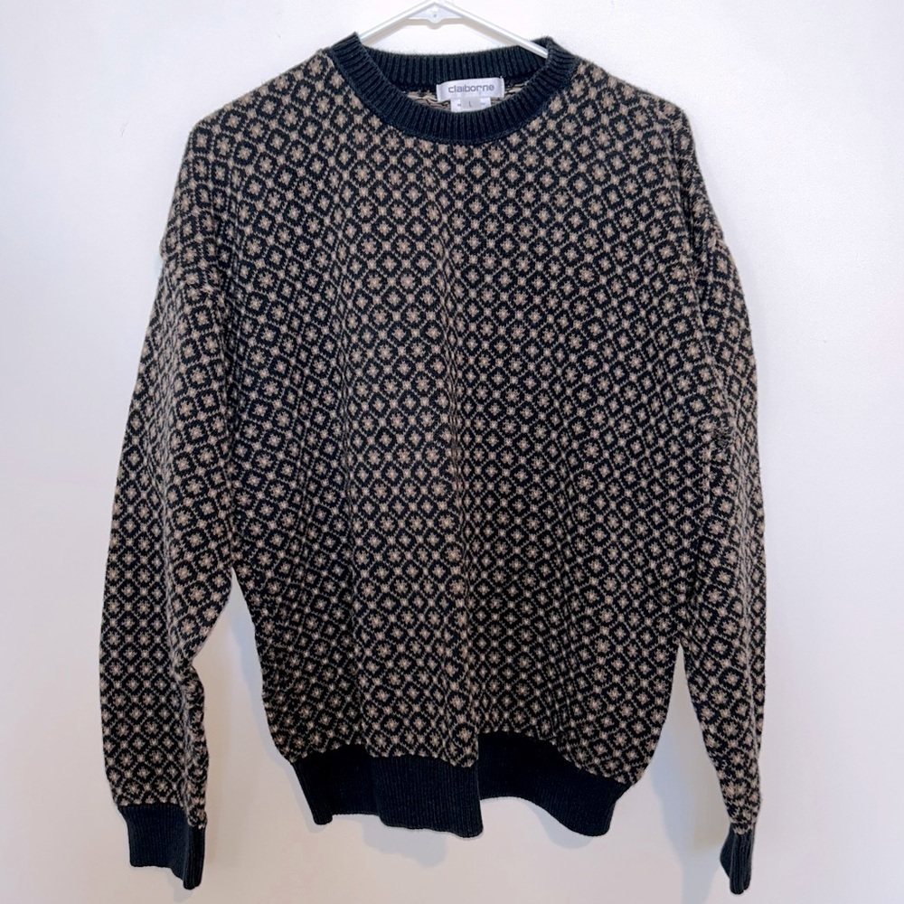 Claiborne Vintage Heavy Knit Patterned Sweater